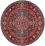 Safavieh Kashan 6'-7" x 6'-7" Rug in Blue / Red
