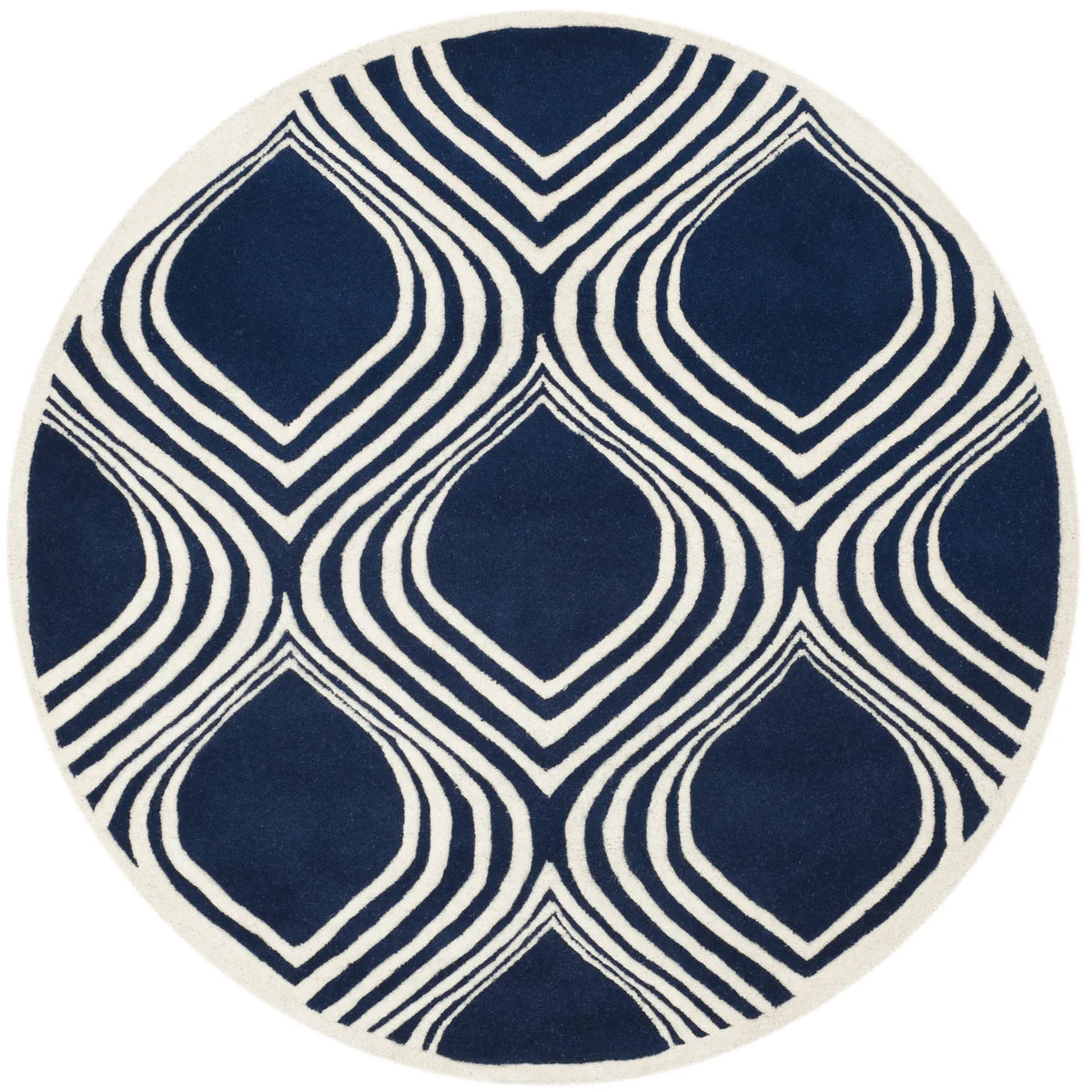 Safavieh Chatham 5'-0" x 5'-0" Rug in Dark Blue / Ivory