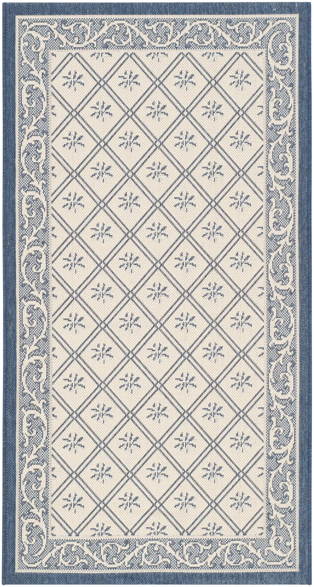 Safavieh Courtyard 2'-7" x 5'-0" Rug in Beige / Navy
