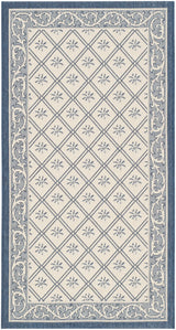 Safavieh Courtyard 2'-7" x 5'-0" Rug in Beige / Navy