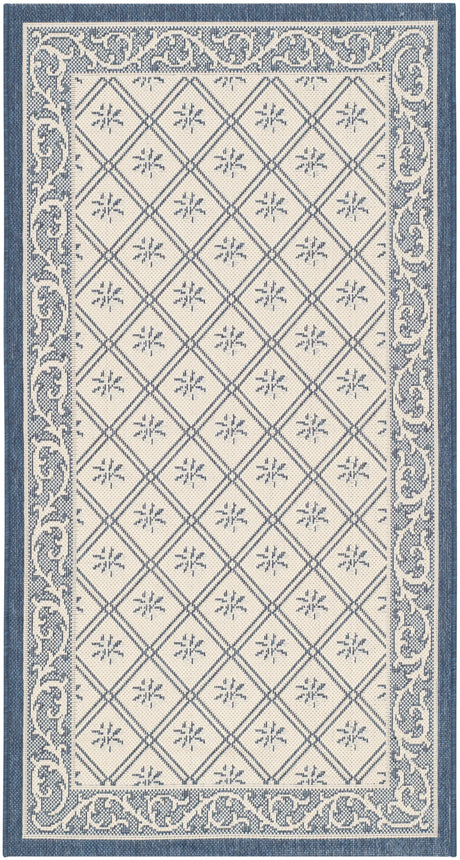 Safavieh Courtyard 2'-7" x 5'-0" Rug in Beige / Navy