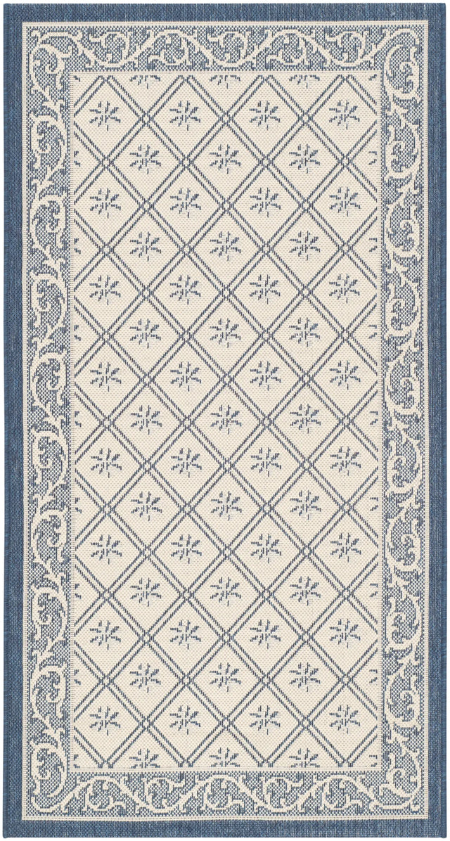 Safavieh Courtyard 2'-7" x 5'-0" Rug in Beige / Navy
