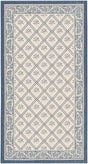 Safavieh Courtyard 2'-7" x 5'-0" Rug in Beige / Navy