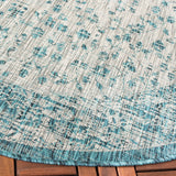 Safavieh Courtyard 5'-3" x 5'-3" Rug in Teal / Cream