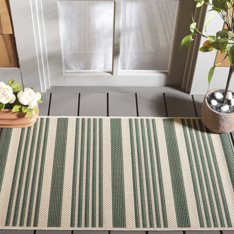 Safavieh Courtyard 2'-0" x 3'-7" Rug in Beige / Dark Green