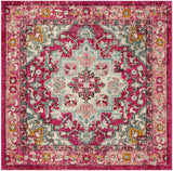 Safavieh Monaco 6'-7" x 6'-7" Rug in Fuchsia / Light Blue