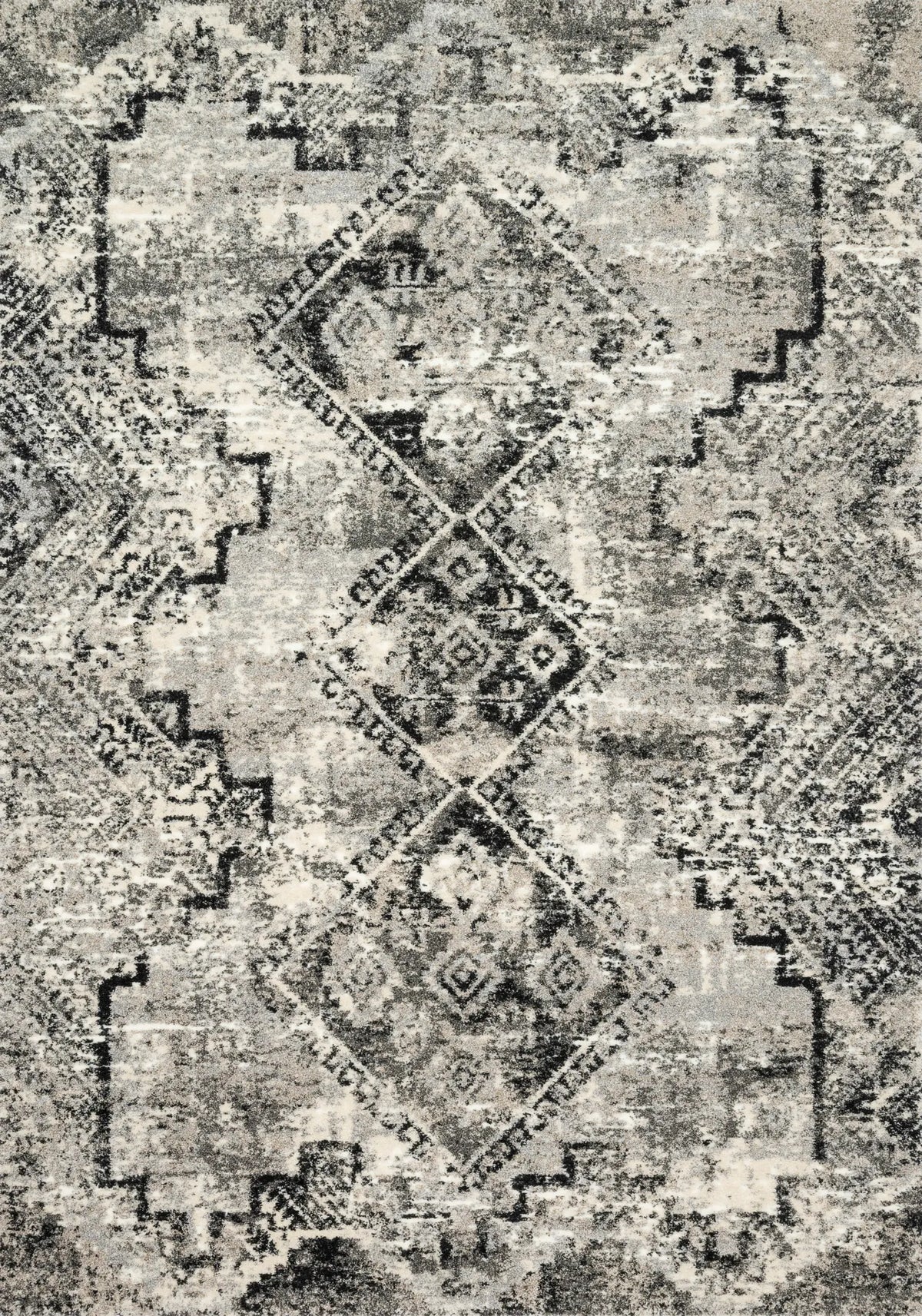 Loloi Viera Vr-10 Grey / Black Rugs - main flat