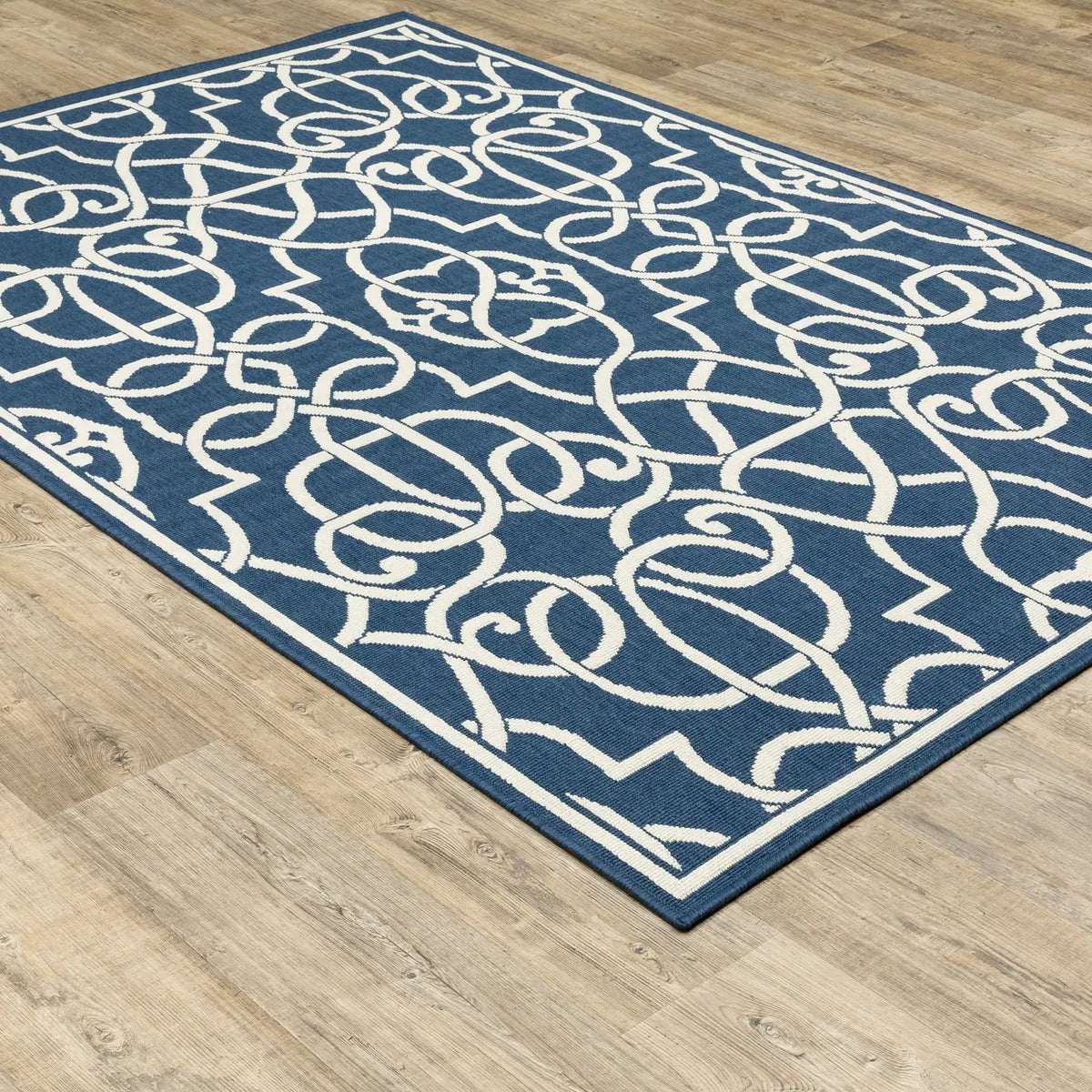 Oriental Weavers Sphinx Meridian 2205B Navy / Ivory Rugs - angle detail