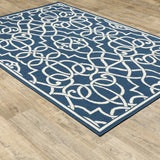 Oriental Weavers Sphinx Meridian 2205B Navy / Ivory Rugs - angle detail