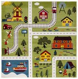 Safavieh Carousel Kids 100 6'-7" x 6'-7" Rug in Green / Beige
