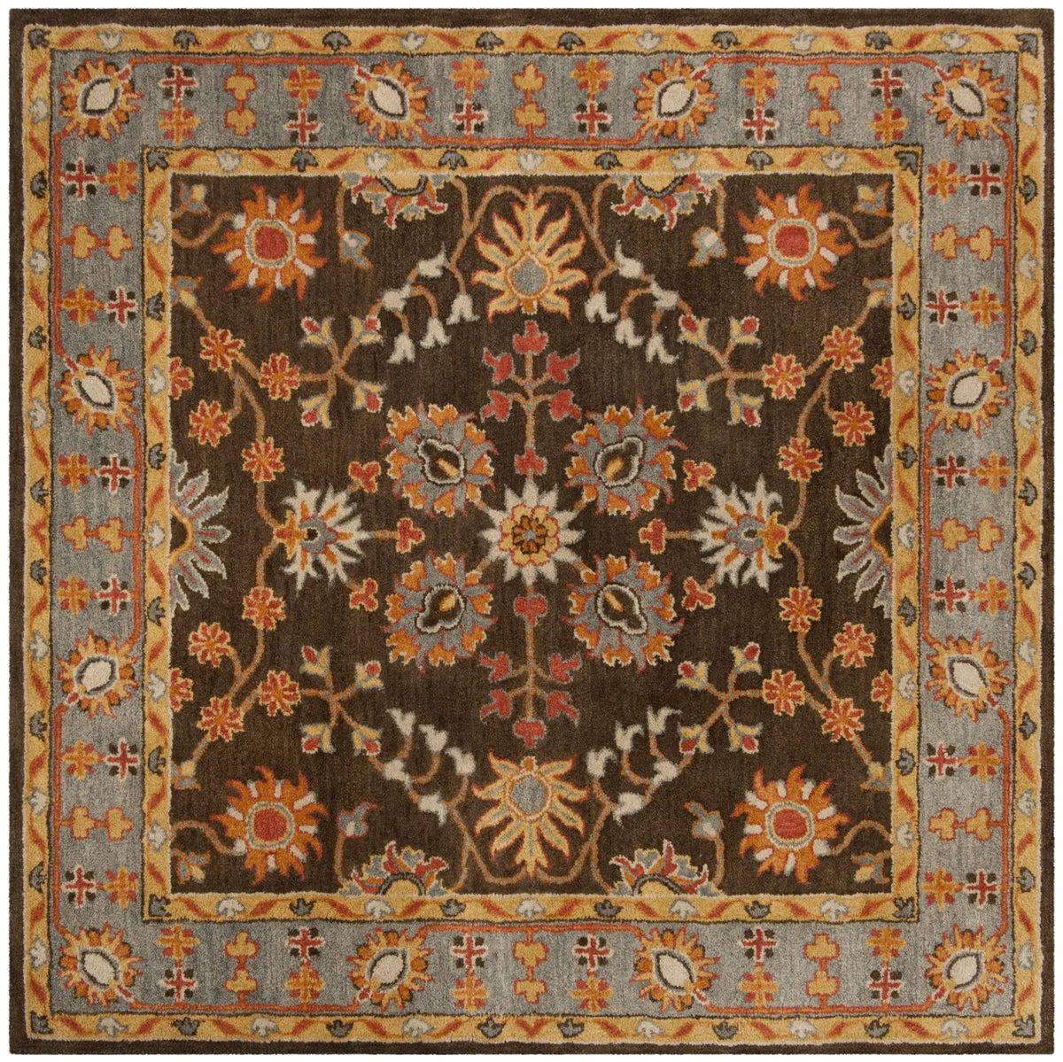 Safavieh Heritage 6'-0" x 6'-0" Rug in Charcoal / Blue