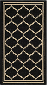 Safavieh Courtyard 2'-0" x 3'-7" Rug in Black / Creme
