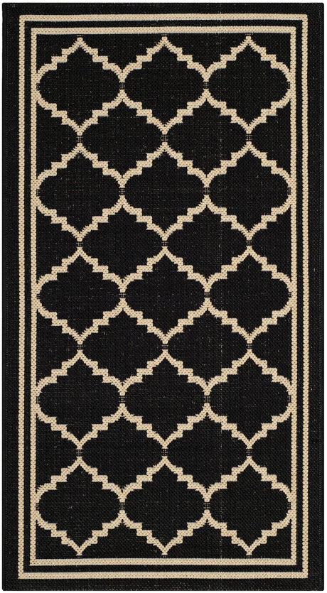 Safavieh Courtyard 2'-0" x 3'-7" Rug in Black / Creme