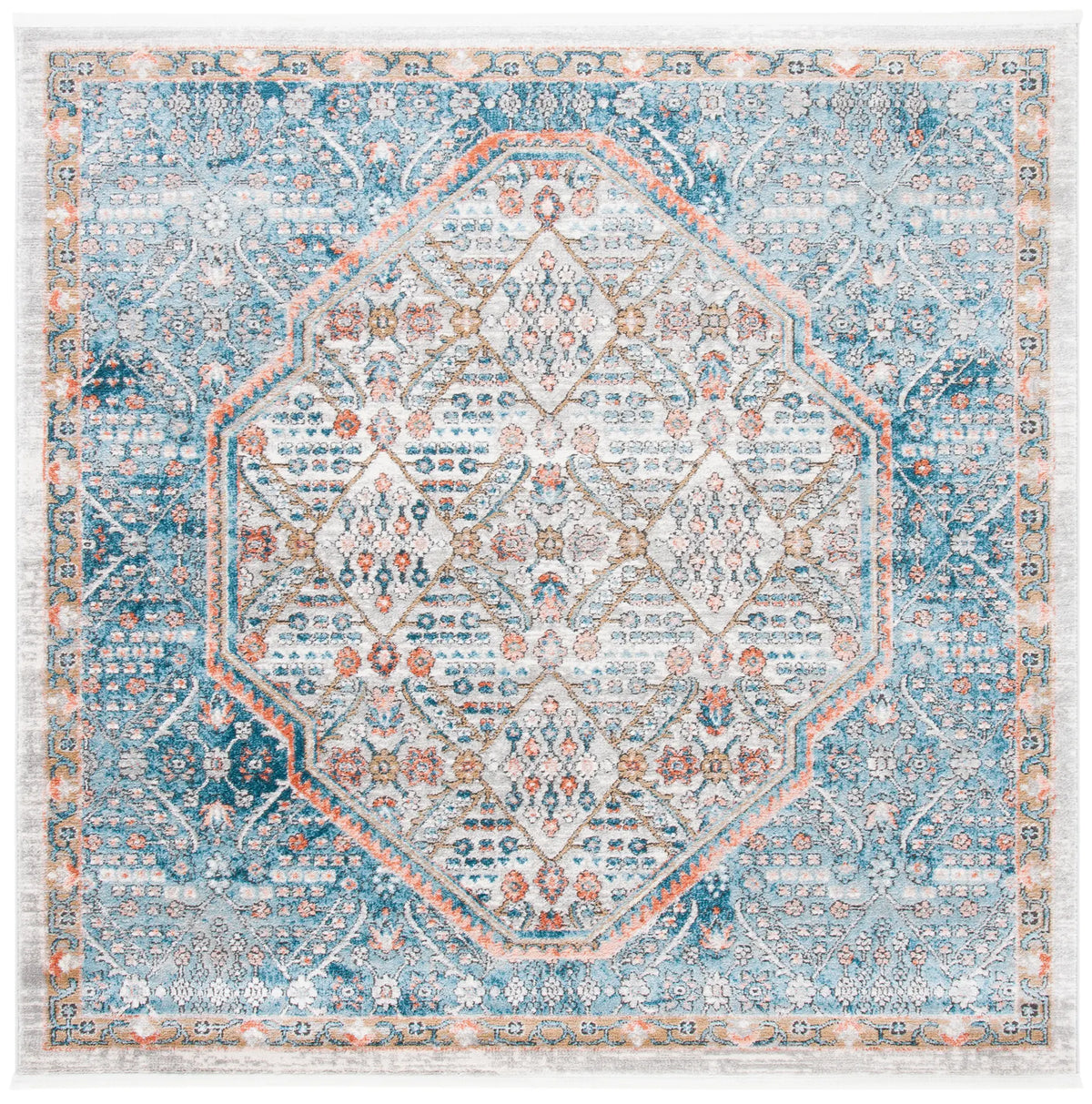 Safavieh Shivan 6'-7" x 6'-7" Rug in Blue / Red