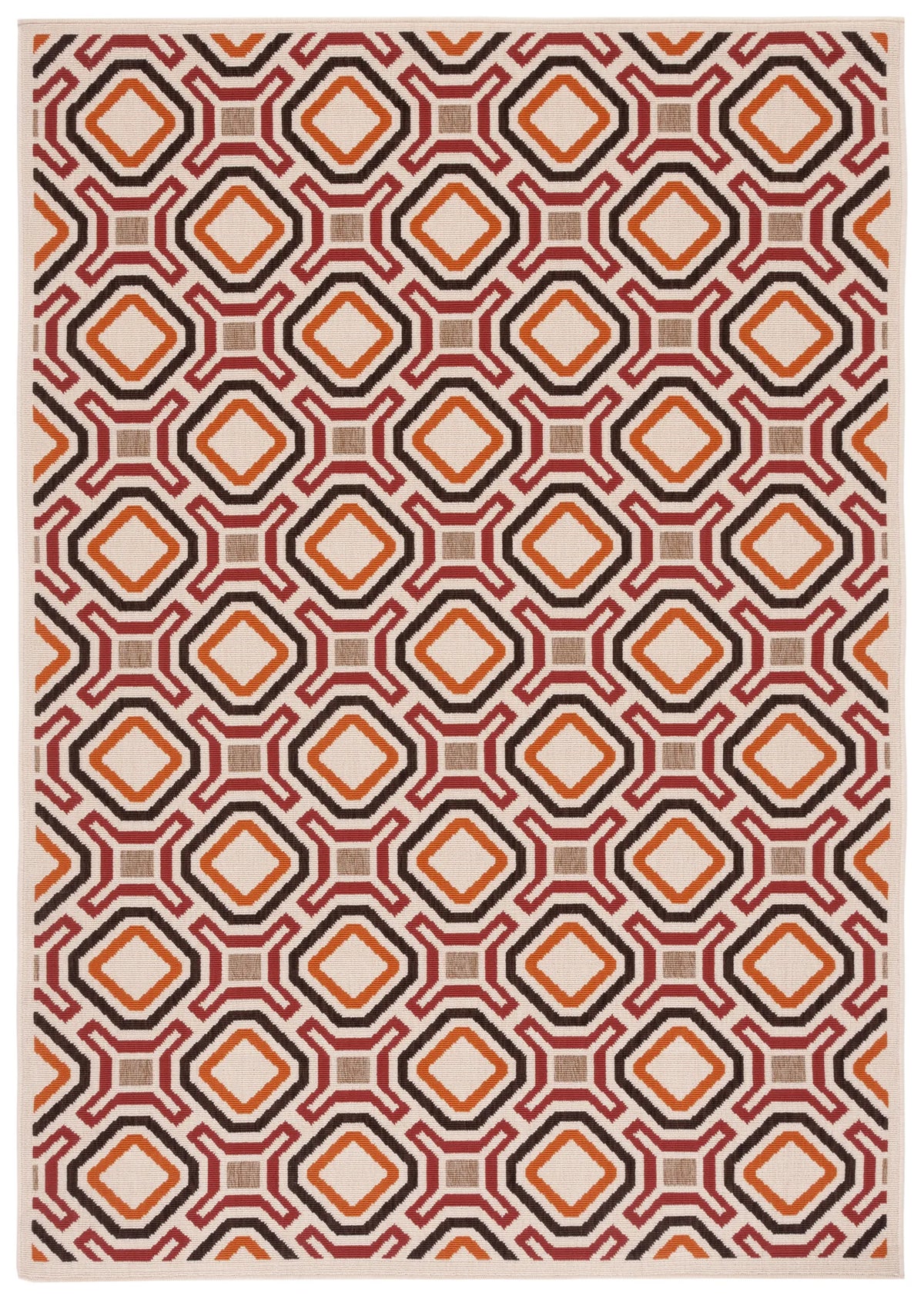 Safavieh Veranda 4'-0" x 5'-7" Rug in Creme / Red