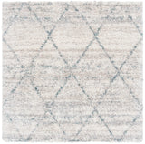 Safavieh Fontana Shag  800 6'-7" x 6'-7" Rug in Turquoise / Ivory