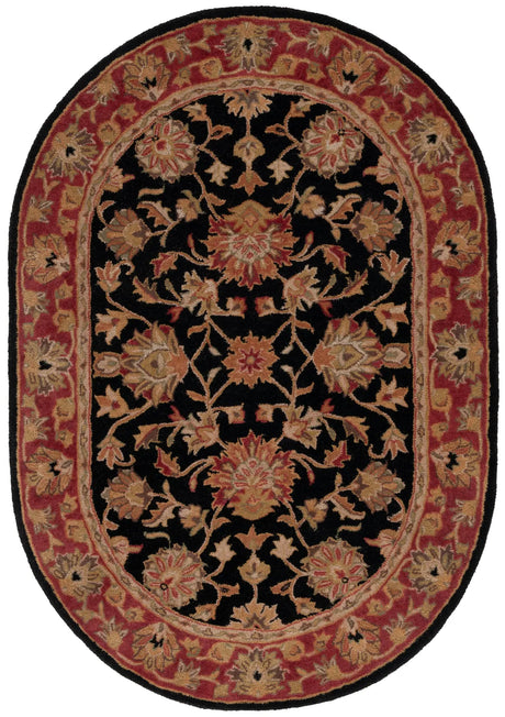 Safavieh Heritage 4'-6" x 6'-6" Rug in Black / Red