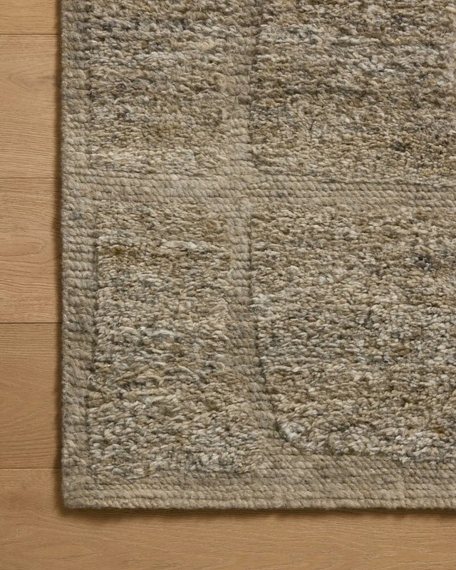 Loloi Hughes HUS-01 Sky Rug - corner on wood