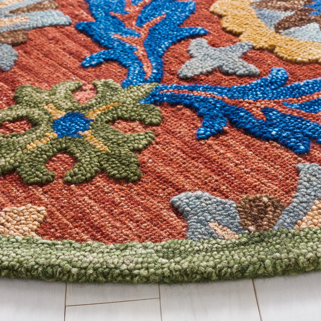 Safavieh Blossom 6'-0" x 6'-0" Rug in Red / Blue