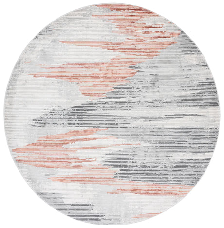 Safavieh Invista 6'-7" x 6'-7" Rug in Light Grey / Rust