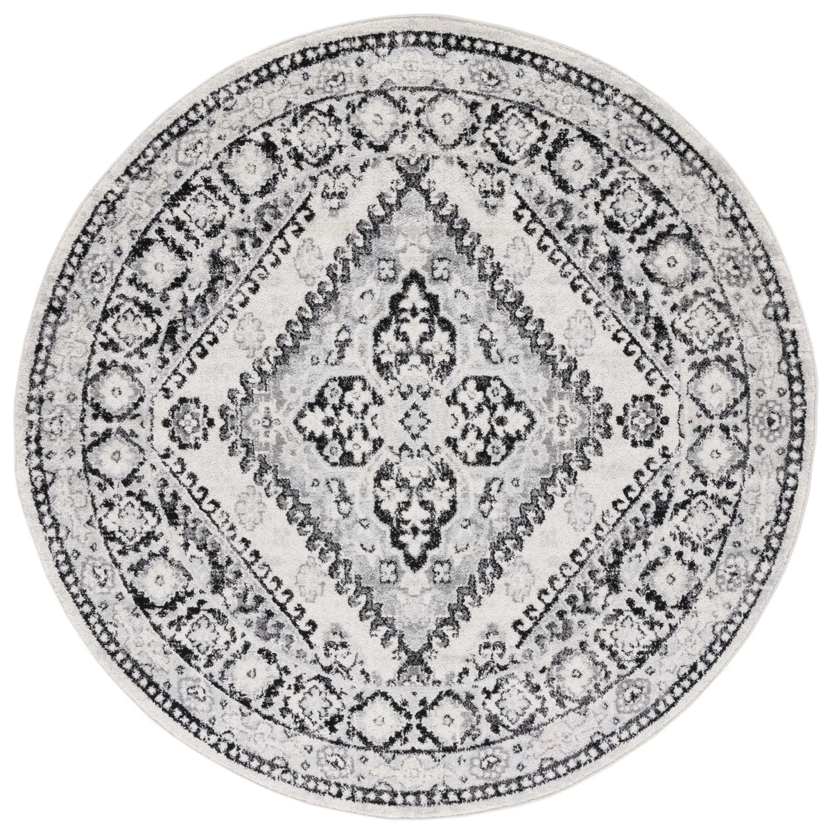 Safavieh Tulum 6'-7" x 6'-7" Rug in Ivory / Black