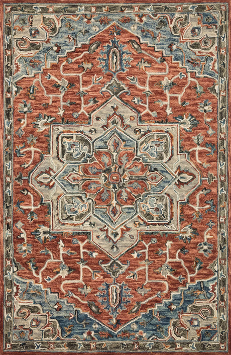 Loloi Victoria Vk-15 Red/Multi Rug - main flat