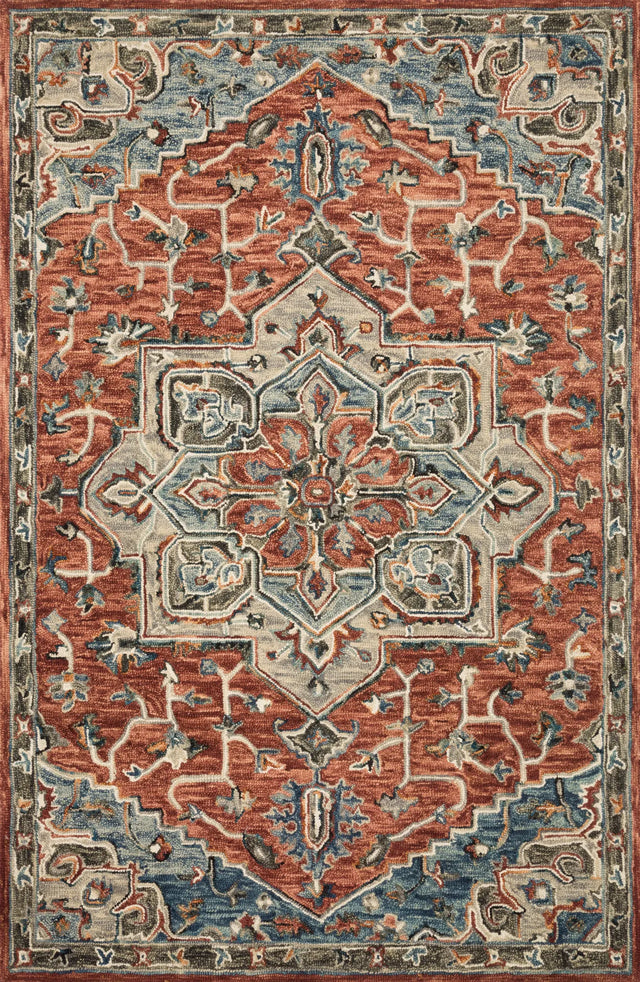 Loloi Victoria Vk-15 Red/Multi Rug - main flat