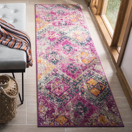 Safavieh Madison 2'-3" x 8'-0" Rug in Fuchsia / Blue