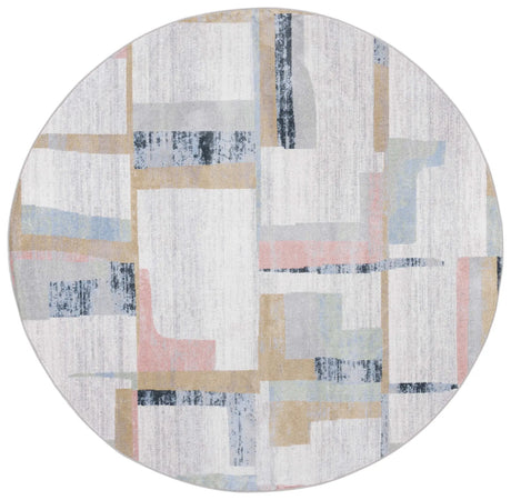 Safavieh Bayside 6'-7" x 6'-7" Rug in Ivory / Blue Rust