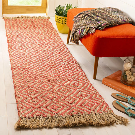 Safavieh Natural Fiber 2'-3" x 8'-0" Rug in Fuchsia / Natural