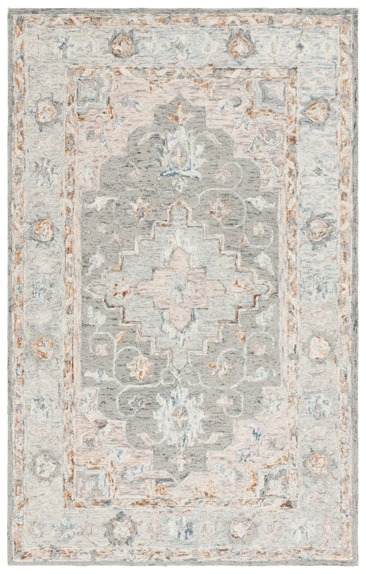 Safavieh Anatolia 4'-0" x 6'-0" Rug in Grey / Rust