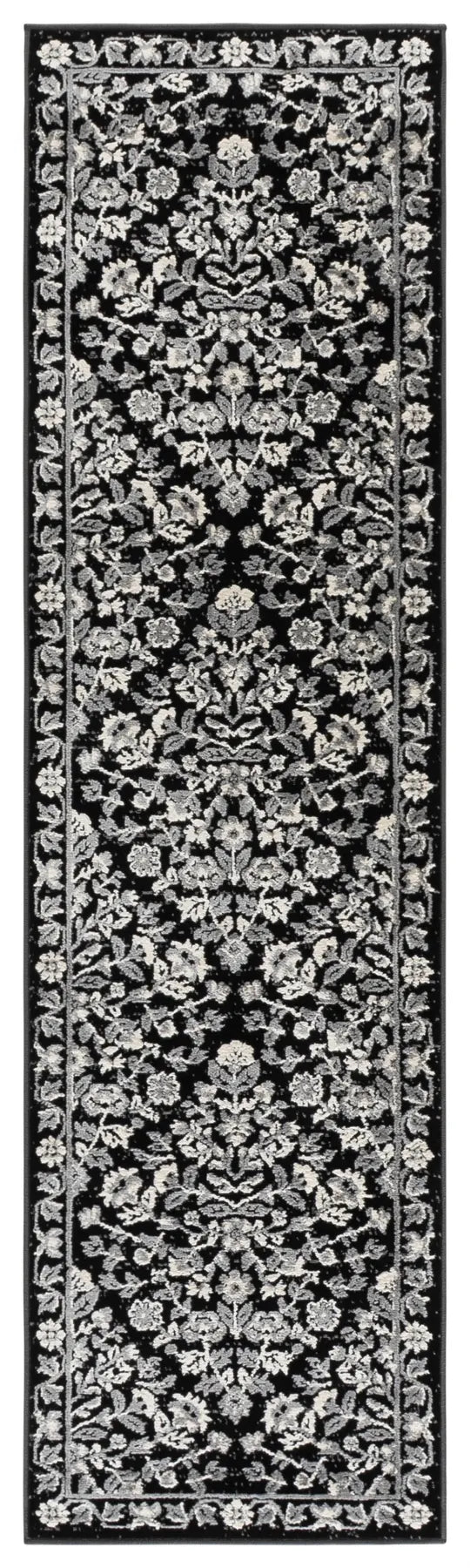 Safavieh Cameron 2'-2" x 8'-0" Rug in Black / Ivory