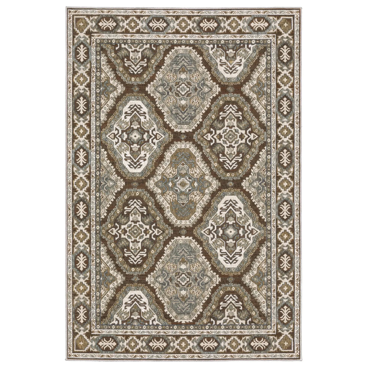 Oriental Weavers Sphinx Ellington Ell03 Rust/ Blue Rug - main flat