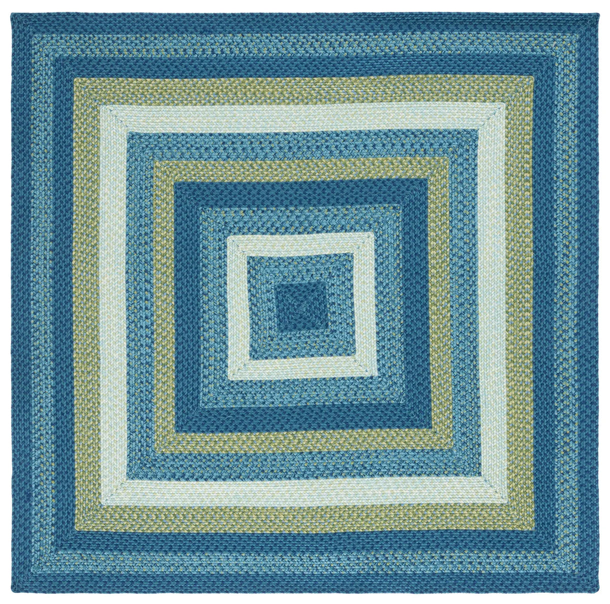 Safavieh Braided 6'-0" x 6'-0" Rug in Aqua / Green