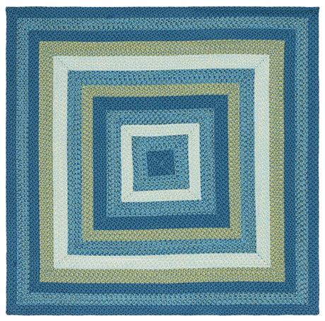 Safavieh Braided 6'-0" x 6'-0" Rug in Aqua / Green