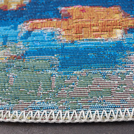 Safavieh Barbados 500 6'-6" x 6'-6" Rug in Light Blue / Pink