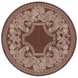 Safavieh Courtyard 5'-3" x 5'-3" Rug in Chocolate / Natural