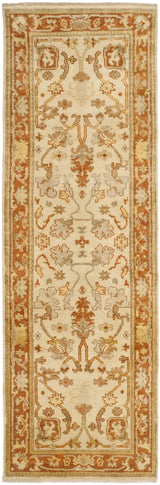 Safavieh Oushak 3'-0" x 10'-0" Rug in Ivory / Rust