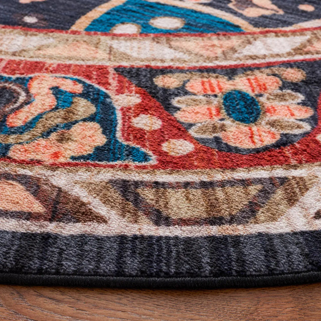 Safavieh Riviera 6'-7" x 6'-7" Rug in Red / Navy