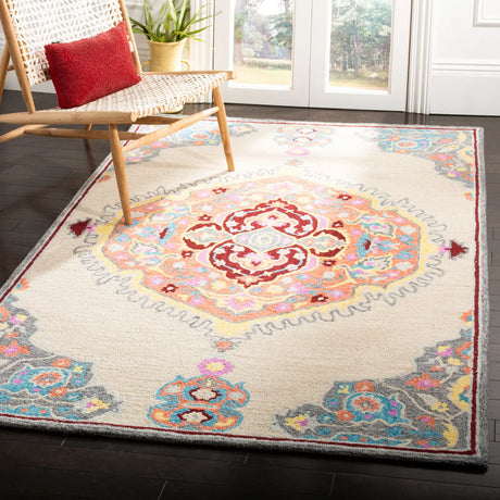 Safavieh Micro-Loop 5'-0" x 8'-0" Rug in Beige / Orange