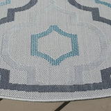 Safavieh Courtyard 5'-3" x 5'-3" Rug in Light Grey / Anthracite