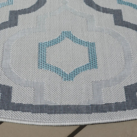 Safavieh Courtyard 5'-3" x 5'-3" Rug in Light Grey / Anthracite