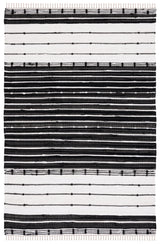 Safavieh Striped Kilim 4'-0" x 6'-0" Rug in Black / Ivory