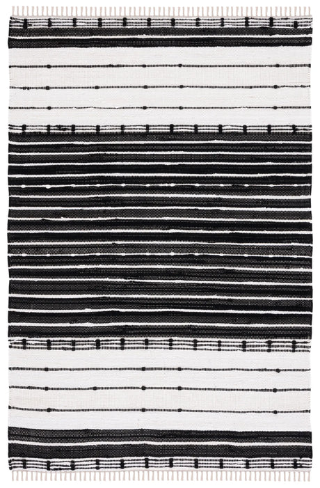 Safavieh Striped Kilim 4'-0" x 6'-0" Rug in Black / Ivory