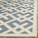 Safavieh Courtyard 5'-3" x 7'-7" Rug in Blue / Bone