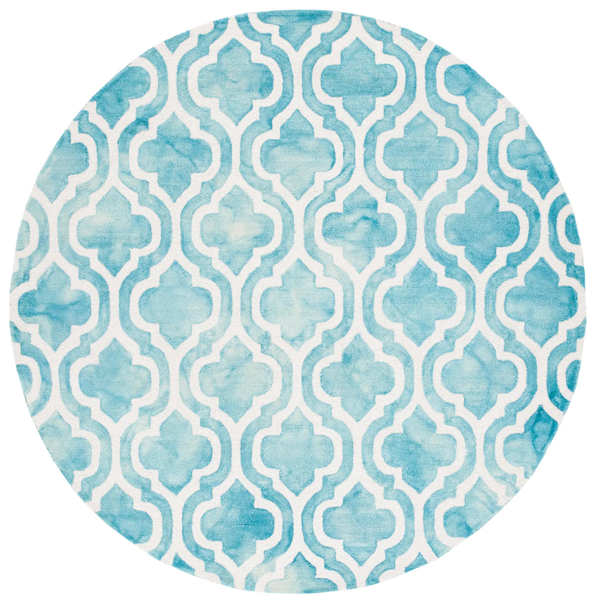 Safavieh Dip Dye 5'-0" x 5'-0" Rug in Turquoise / Ivory