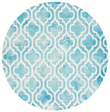 Safavieh Dip Dye 5'-0" x 5'-0" Rug in Turquoise / Ivory