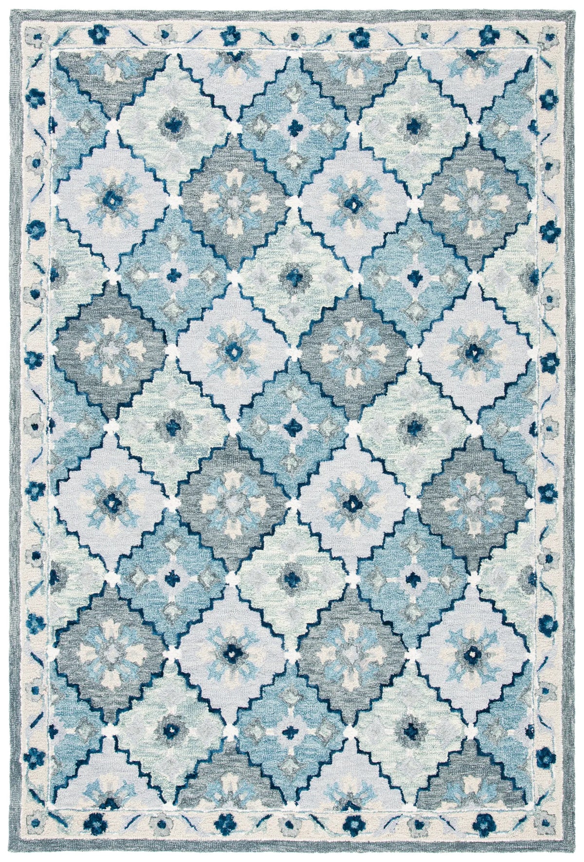 Safavieh Suzani 4'-0" x 6'-0" Rug in Blue / Grey