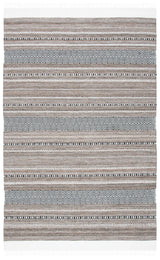 Safavieh Striped Kilim 4'-0" x 6'-0" Rug in Black / Ivory