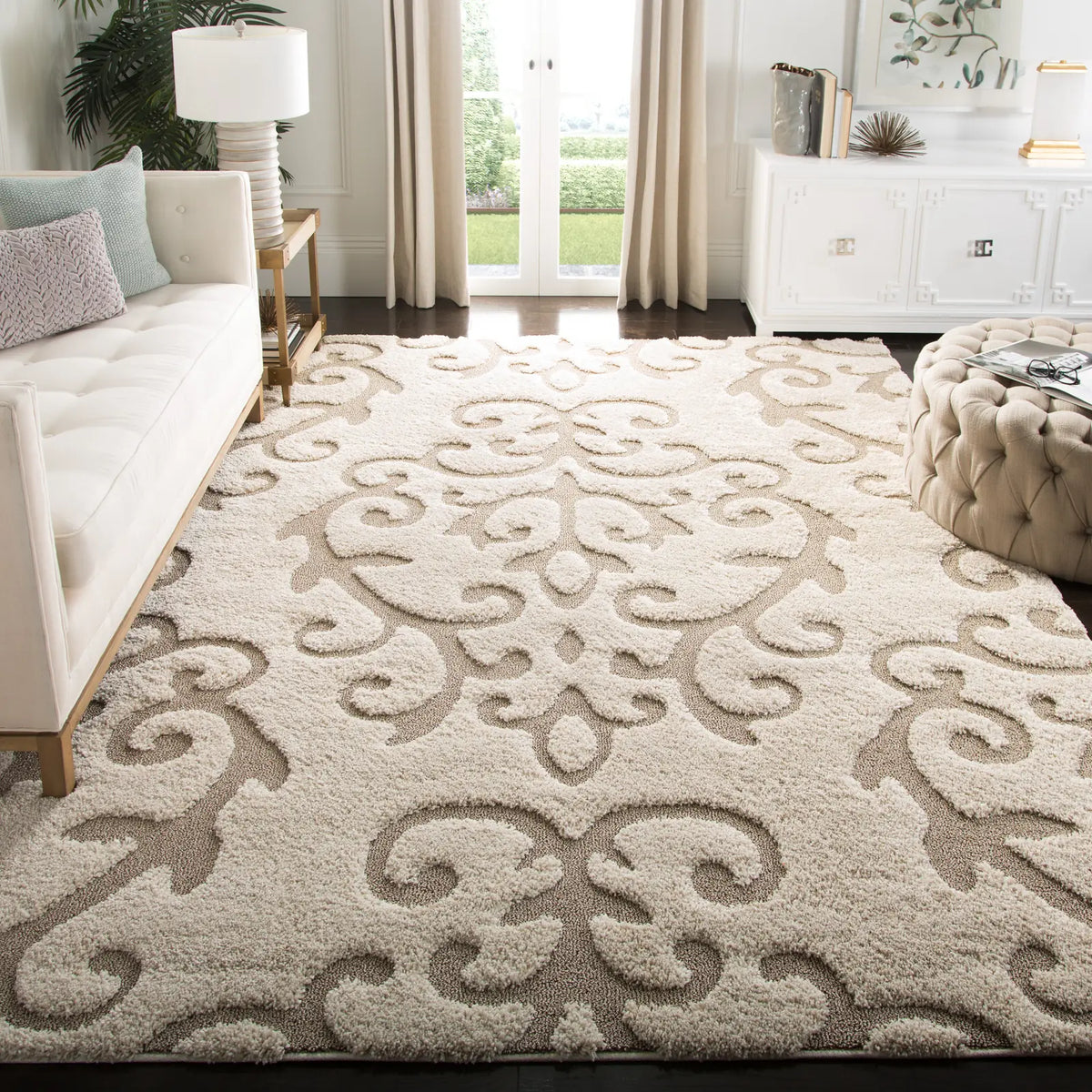 Safavieh Florida Shag 9'-6" x 13'-0" Rug in Cream / Beige